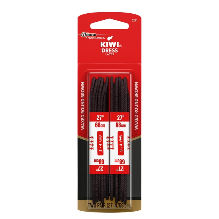 Kiwi Dress Laces, Waxed, Round, Brown 27