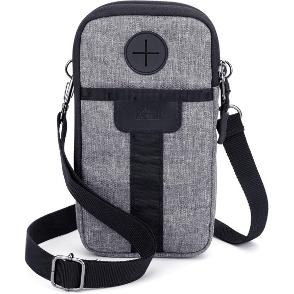 KIWIFOTOS Travel Cell Phone Pouch Belt Pouch, Dual Holster Crossbody Bag with Shoulder Strap for iPhone 17 16 15 14 Pro Max Case Holder Neck Lanyard Smartphone Walking Passport Wallet