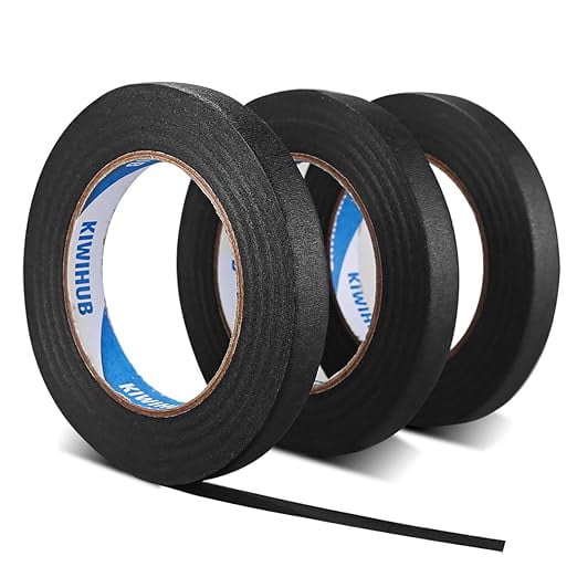 KIWIHUB Painter's Tape, 0.6 in x 60 yd (180 Yards Total), 3 Rolls - Black  Painting & Masking Tape - Multi Surface Use - 14 Day Clean Release Trim  Edge Finishing Tape 