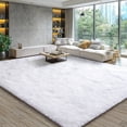 thumbnail image 1 of KIXINWA 5x7 Washable Large Area Rug for Living Room, Fluffy Shag Rug for Bedroom, Ultra Soft Plush Non Slip Carpet for Indoor Floor Bedside Nursery Kids Girls Room Dorm, Home Decor Aesthetic, White, 1 of 5