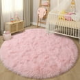 thumbnail image 1 of KIXINWA Pink Round Rug for Girls Bedroom, Fluffy Circle Rug for Kids Room, 4x4 Feet Fuzzy Circular Rug, Soft Plush Area Rug for Bedroom, Non Slip Shaggy Living Room Rug, Nursery Dorm Cute Small Rug, 1 of 6
