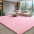 thumbnail image 1 of KIXINWA Ultra Soft Area Rug for Bedroom, 4x6 Machine Washable Fluffy Shag Rug for Living Room, Plush Non Slip Carpet for Indoor Floor Bedside Nursery Kids Girls Room Dorm, Home Decor Aesthetic, Pink, 1 of 5