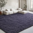 thumbnail image 1 of KIXINWA Ultra Soft Area Rug for Bedroom, 4x6 Machine Washable Fluffy Shag Rug for Living Room, Plush Non Slip Carpet for Indoor Floor Bedside Nursery Kids Girls Room Home Decor Aesthetic Gray Purple, 1 of 5