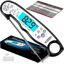 KIZEN Digital Meat Thermometer with Probe - Kitchen Food Thermometer - Black/White