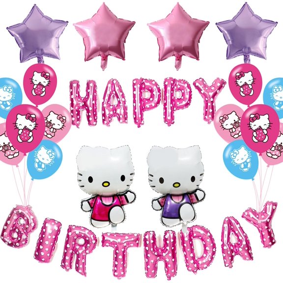 KItty Cat Party Balloon, Cute Cat Party Decorations, Kitty Foil Balloons for Girl Birthday Party Decoration$$Home Decor, Kitchen, & Other