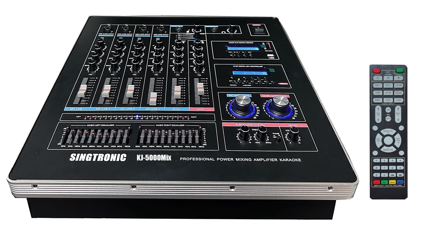 Singtronic KJ-5000Mix Professional KJ/DJ Digital Console Karaoke Mixer Board with Built-in HDMI-Arc, Optical, Bluetooth, Aux, Recording with Anti-Feedbacks