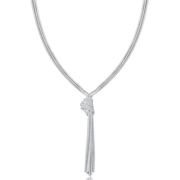 KJ Beckett Classic Knot Popcorn Chain Necklace - Silver