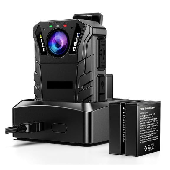 KJ09 Mini Body Camera Full HD 1296P Body Mounted Camera Built-in SD Card 64GB IP66 Waterproof Support External Lens Cam