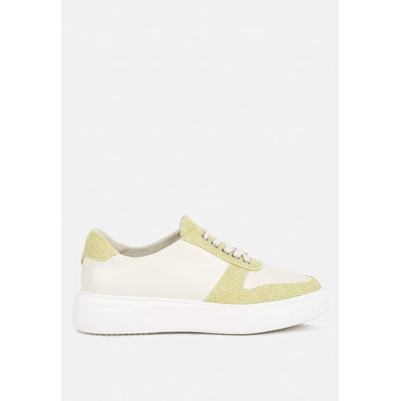 KJAER Dual Tone Leather Sneakers in Green