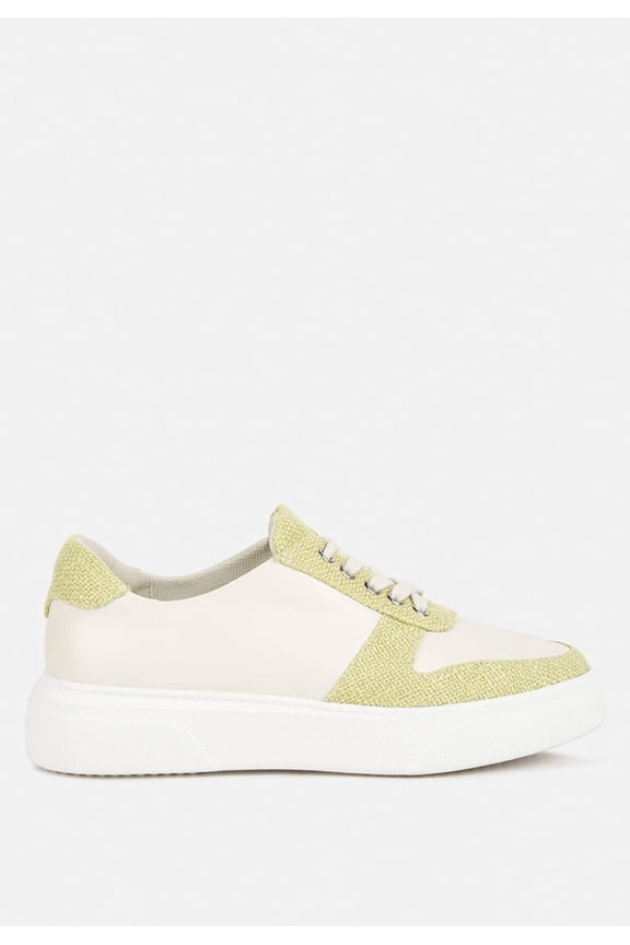 KJAER Dual Tone Leather Sneakers in Green