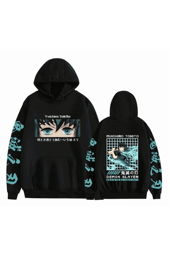 Anime Muichiro Tokito Hoodie Tokito Muichiro Harajuku Street Pullover Demon Slayer Hoodie