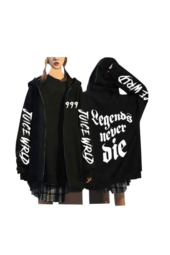 Juice World Zipper Hoodie New Fashionable Long-Sleeve Pullover Sweater Fleece Windproof Warm Casual Jacket Unisex
