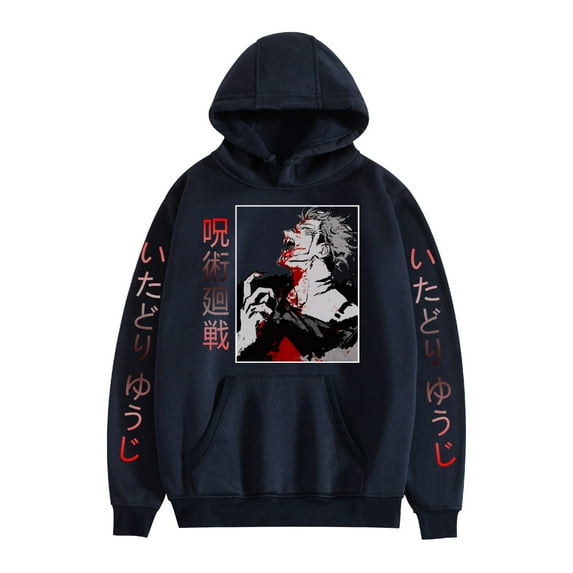 KJCEWSTX Jujutsu Anime Hoodie Long Sleeves Gojo Satoru Print Sweatshirt Pullover for Men Women Sizes XS-3XL