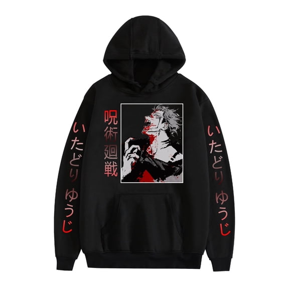 KJCEWSTX Jujutsu Anime Hoodie Long Sleeves Gojo Satoru Print Sweatshirt Pullover for Men Women Sizes XS-3XL