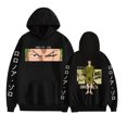 thumbnail image 1 of KJCEWSTX Roronoa Zoro Pattern Pullover Anime Hoodie Long Sleeve Sweatshirt Unisex Black, 1 of 5
