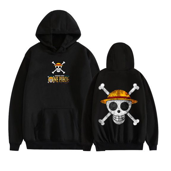 KJCEWSTX Roronoa Zoro Pattern Pullover Anime Hoodie Long Sleeve Sweatshirt Unisex Black