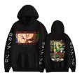 thumbnail image 1 of KJCEWSTX Roronoa Zoro Pattern Pullover Anime Hoodie Long Sleeve Sweatshirt Unisex Black, 1 of 5