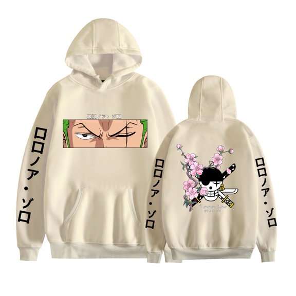 KJCEWSTX Roronoa Zoro Pattern Pullover Anime Hoodie Long Sleeve Sweatshirt Unisex XS-3XL