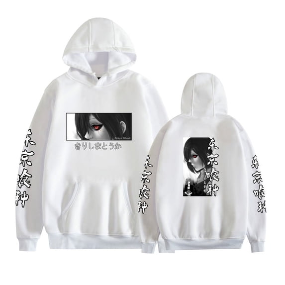 KJCEWSTX Tokyo Ghoul Hoodie Anime 3D Print Mens Pullover Black White Hooded Sweatshirt For Unisex