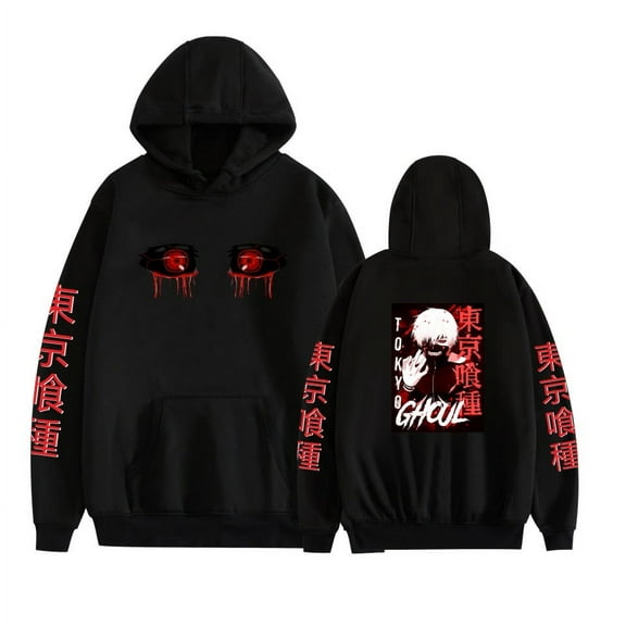 KJCEWSTX Tokyo Ghoul Hoodie Anime 3D Print Mens Pullover Black White Hooded Sweatshirt For Unisex