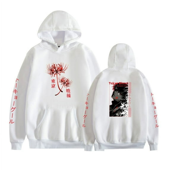 KJCEWSTX Tokyo Ghoul Hoodie Anime 3D Print Mens Pullover Black White Hooded Sweatshirt For Unisex