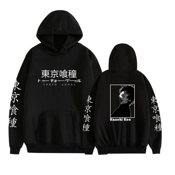 KJCEWSTX Tokyo Ghoul Hoodie Anime 3D Print Mens Pullover Black White Hooded Sweatshirt For Unisex