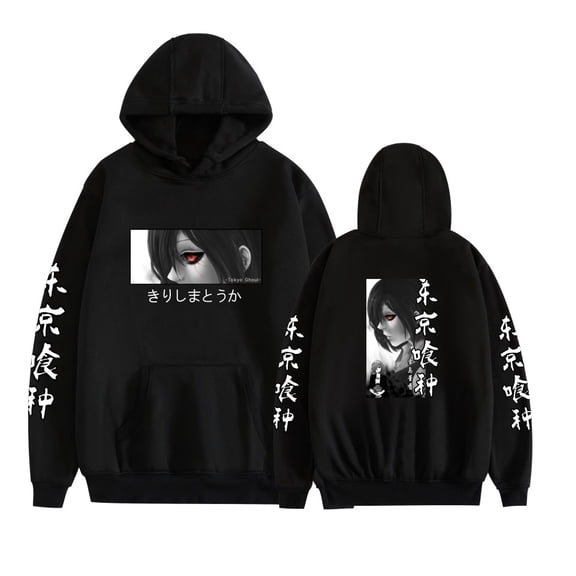 KJCEWSTX Tokyo Ghoul Hoodie Anime 3D Print Mens Pullover Black White Hooded Sweatshirt For Unisex
