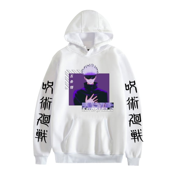 KJCEWSTX Unisex Jujutsu Anime Hoodie Long Sleeves Gojo Satoru Print Sweatshirt Pullover Sizes XS-3XL