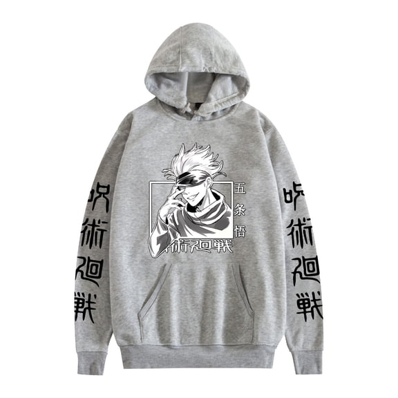 KJCEWSTX Unisex Jujutsu Anime Hoodie Long Sleeves Gojo Satoru Print Sweatshirt Pullover