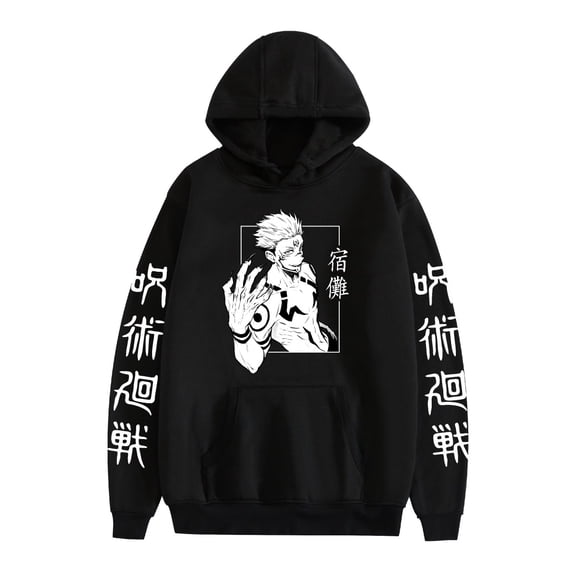 KJCEWSTX Unisex Jujutsu Anime Hoodie Long Sleeves Gojo Satoru Print Sweatshirt Pullover