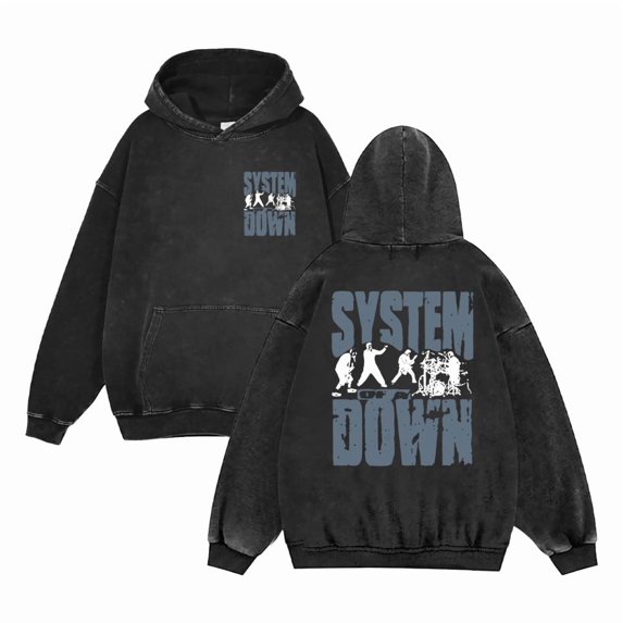 KJCEWSTX washed vintage Band Artwork Rock Band System of A Down Hoodie Iconic Cozy Pullover for Rock Fans