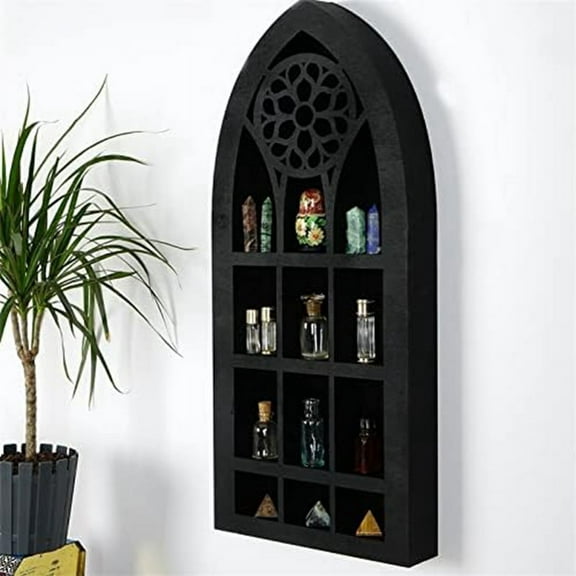 KJCQGQTZ 15.75"x7.87" Black Gothic Boho Floating Shelves