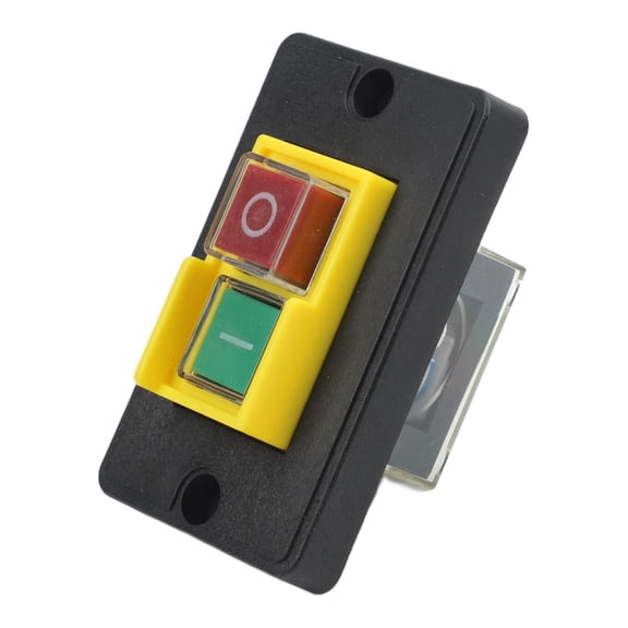 KJD6-3 Electromagnetic Pushbutton Switch with Panel, Waterproof IP54 Self-Locking ON/Auto-Reset OFF Button, 250V 6A for Industrial Machinery Control