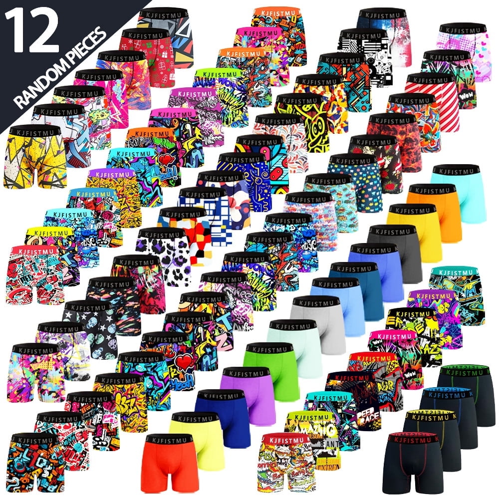 KJFISMU | Mens Boxer Briefs | Random Boxer Briefs for Men Pack of 12 ...