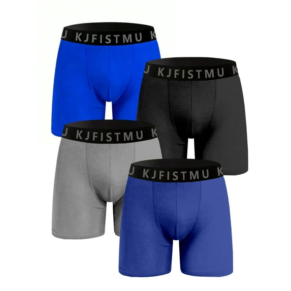 KJFISTMU Four-Pack Basic Solid Color Men's Boxer Briefs - Comfortable and Soft (4 pieces)