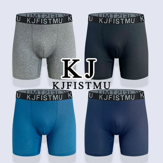 KJFISTMU Men's Comfort Briefs Solid Color 4-Pack,95%Polyester 5% Spandex Men's Ultra-comfortable SoftUnderwear, Moisture-absorbent And Breathable No Curling