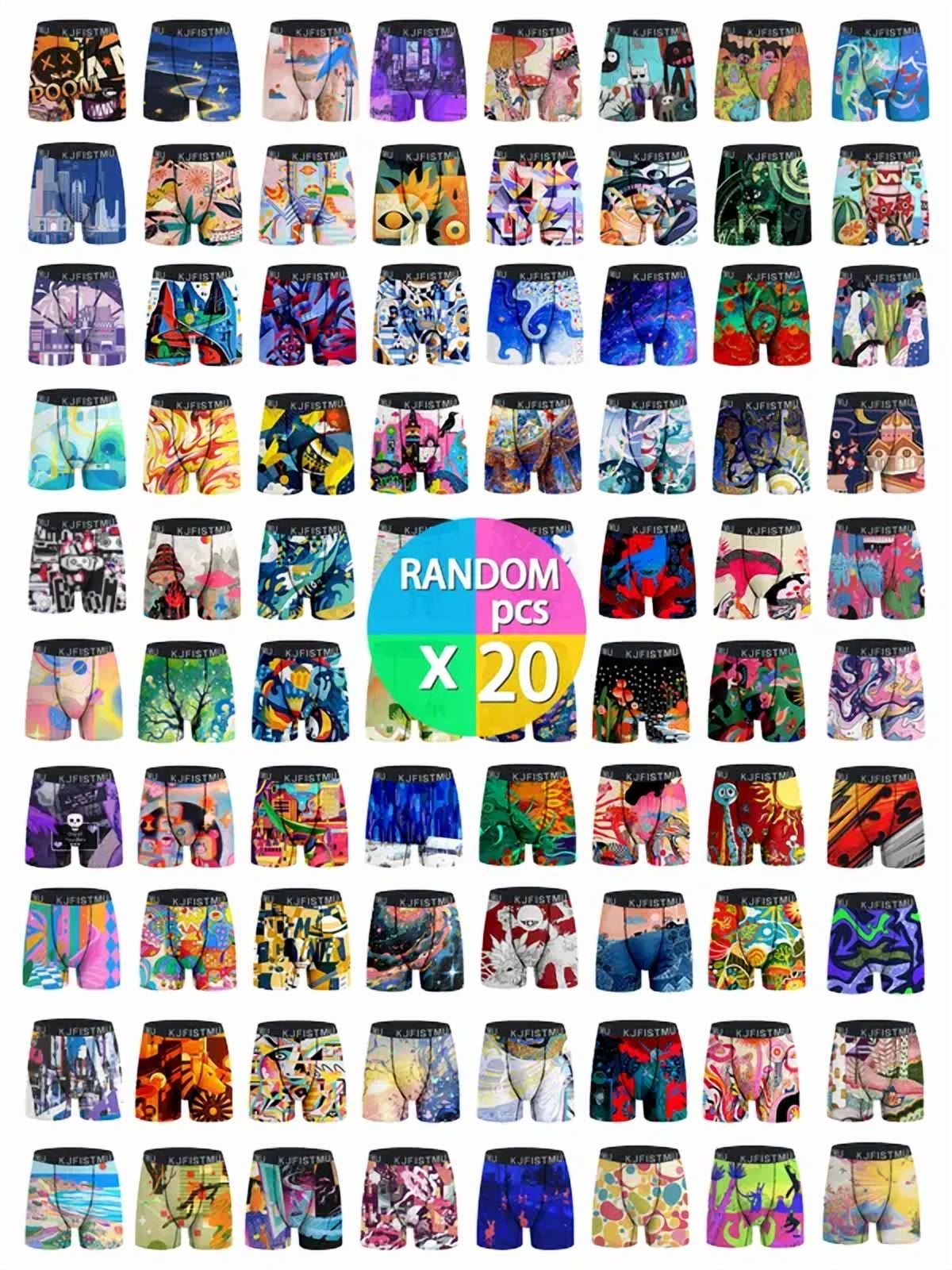 Random Booze KJFISTMU Men's Soft Lightweight Daily Random Assorted Boxer Briefs, 20 ...