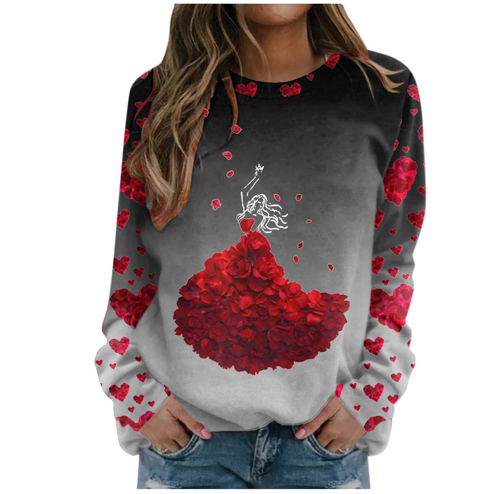 Rose print sweater sale