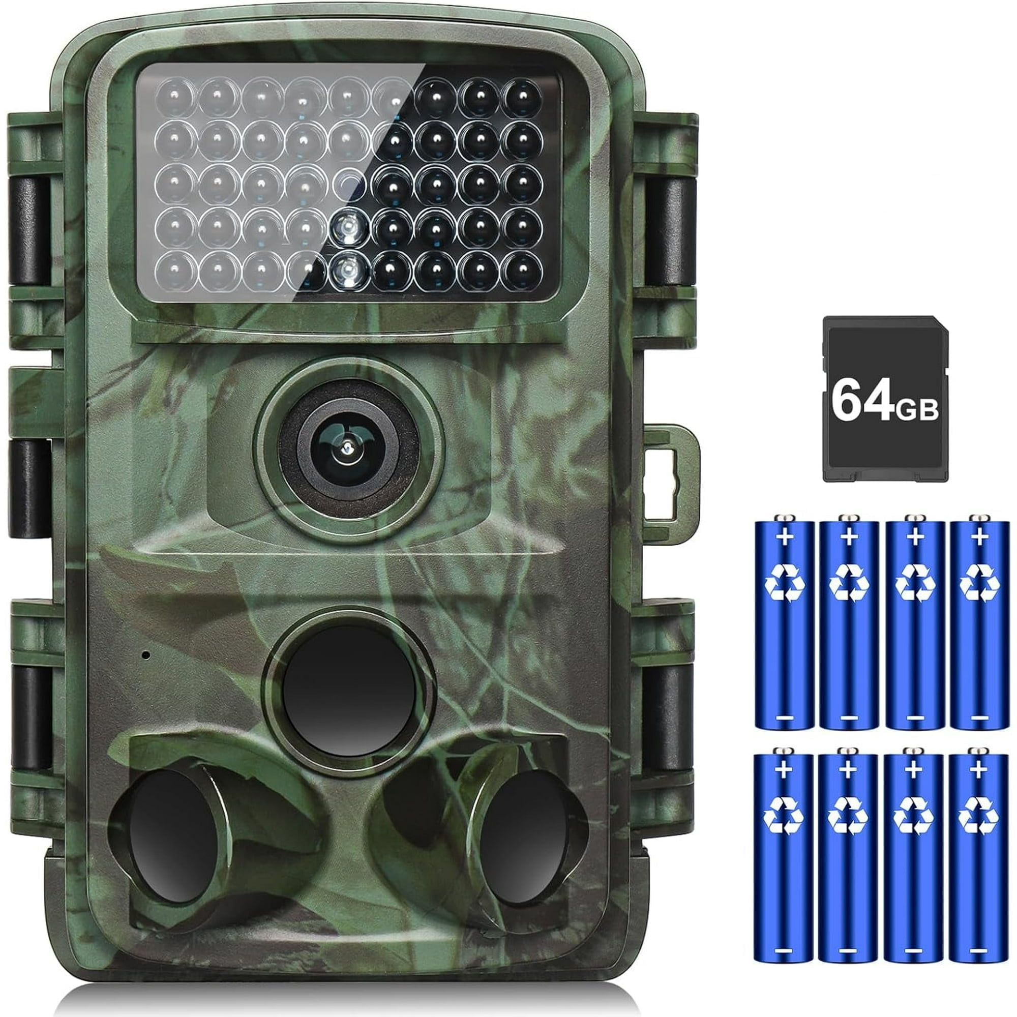 KJK Trail Camera - 4K 48MP Game Camera with Night Vision, 0.05s Trigger Motion Activated Trail Cam, IP67 Waterproof, 130 Wide-Angle with 45pcs No Glow Infrared LEDs for Outdoor Wildlife