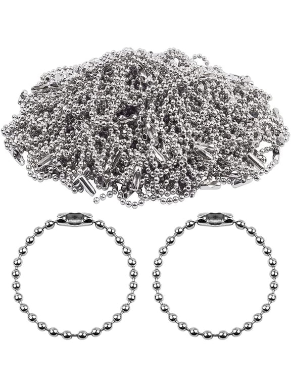 Ball Bead Keychain, Silver & Gold, 100 Count