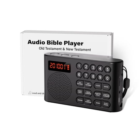 KJV Audio Bible Player, King James Version Talking Electronic Bible, Portable Bible Player Device New & Old Testament, Heartfelt Gifts for Seniors, Blinders, Children
