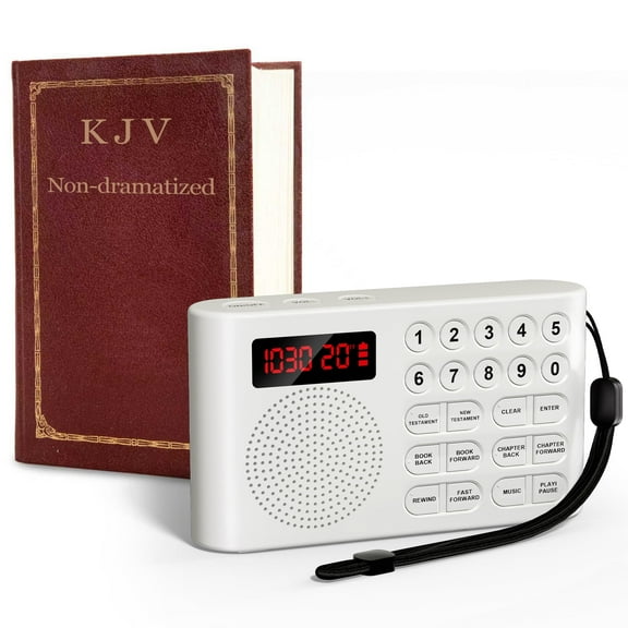 KJV Audio Bible Player, King James Version Talking Electronic Bible, Portable Bible Player Device New & Old Testament, Heartfelt Gifts for Seniors, Blinders, Children