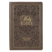 KJV Bible Thinline Brown with Flowers (Other)(Large Print)