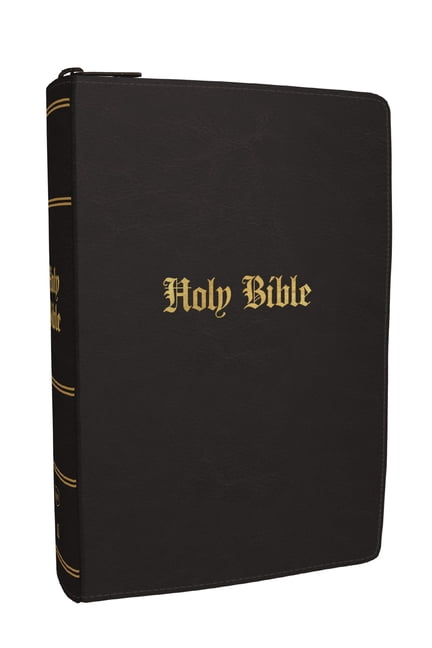 KJV Compact Large Print Bible, Black Leathersoft Zipper Closure, Red Letter, Comfort Print, (Hardcover)