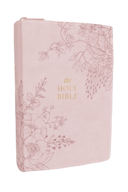 KJV Compact Large Print Bible, Pink Leathersoft Zipper Closure, Red Letter, Comfort Print, (Hardcover)
