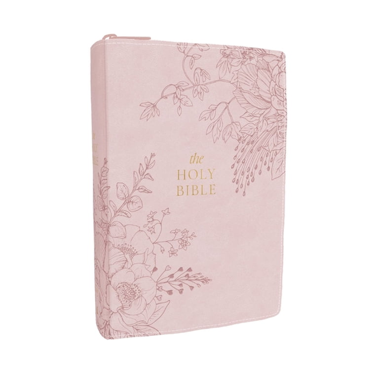 KJV Compact Large Print Bible, Pink Leathersoft Zipper Closure