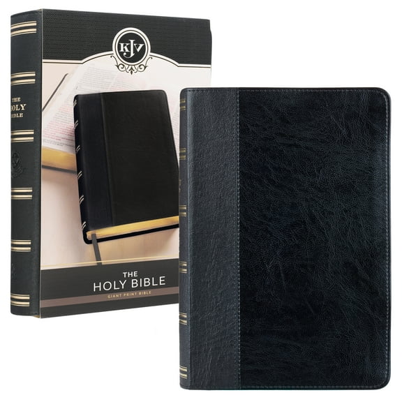 KJV Giant Print Lux-Leather 2-Tone Black (Large Print) (Hardcover)