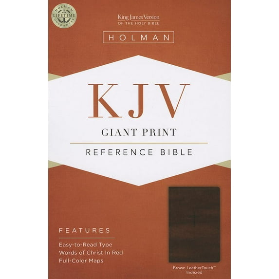 KJV Giant Print Reference Bible, Brown LeatherTouch Indexed (Hardcover)