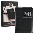 thumbnail image 1 of KJV Holy Bible, Compact Faux Leather Red Letter Edition - Ribbon Marker, King James Version, Black Faux Leather, Zipper Closure, 1 of 6