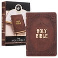 thumbnail image 1 of KJV Holy Bible, Compact Faux Leather Red Letter Edition - Ribbon Marker, King James Version, Chestnut Brown, 1 of 6